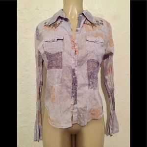 Magazine button blouse* western*cowboy* medium